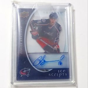 Derrick Bressard Trilo3y Ice Scripts Autograph Hockey Card Columbus Blue Jackets